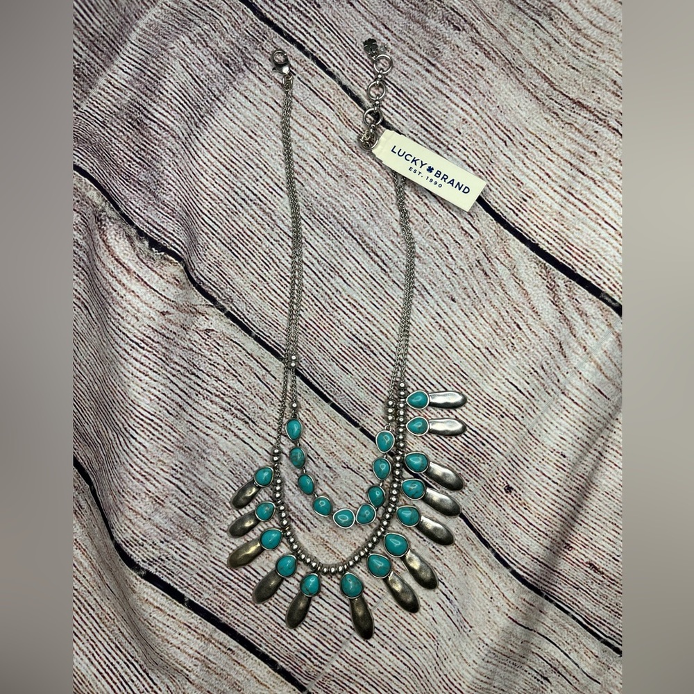 Lucky Brand Necklace turquoise stone NWT